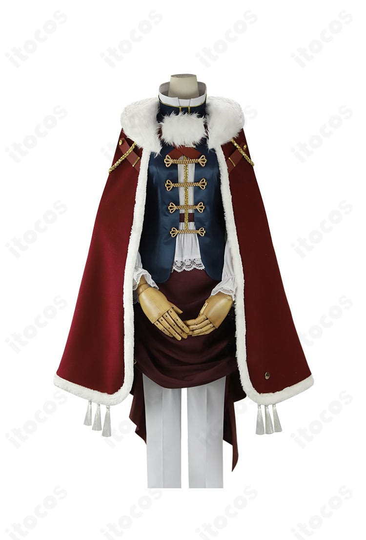 リバース：1999 エニセイのコスプレ衣装 正面全体図。マントと帽子を含む高再現フルセットの全身シルエット