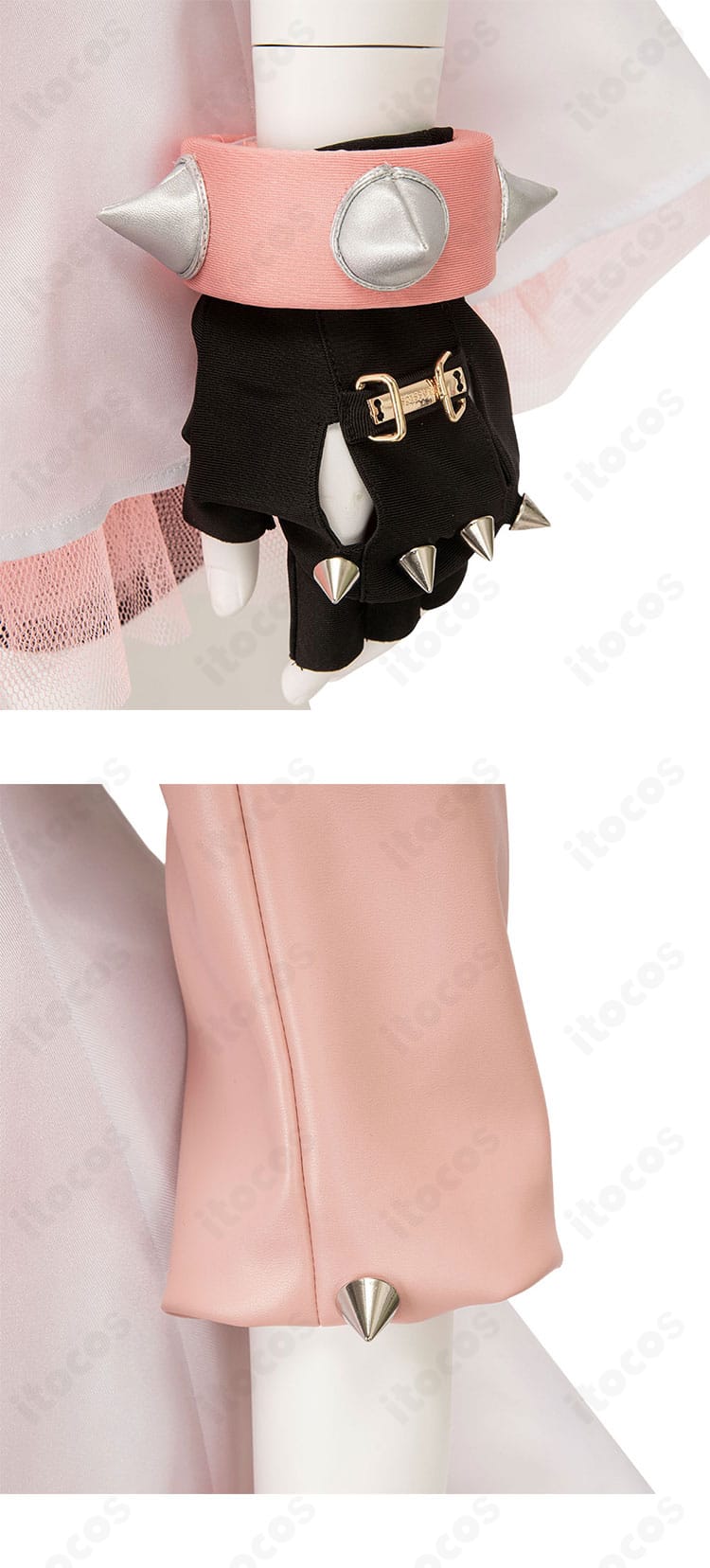 エルフェルト＝ヴァレンタイン衣装 袖口と手袋のデザイン。装飾の質感とラインを強調