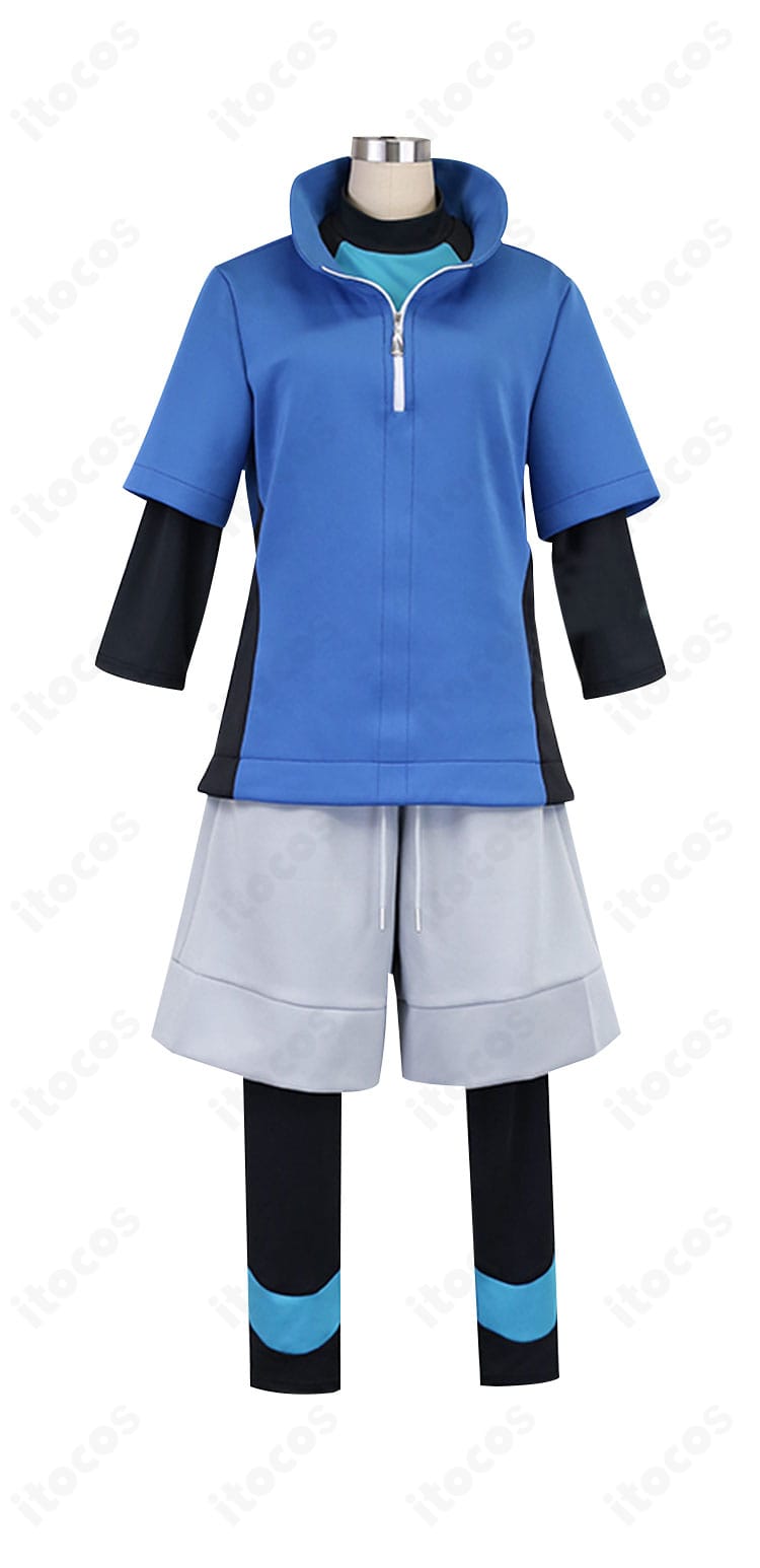 キョウヘイ（ポケモンBW2）通常衣装コスプレの正面全体。配色とシルエットを忠実再現したITOCOS製セットアップ。
