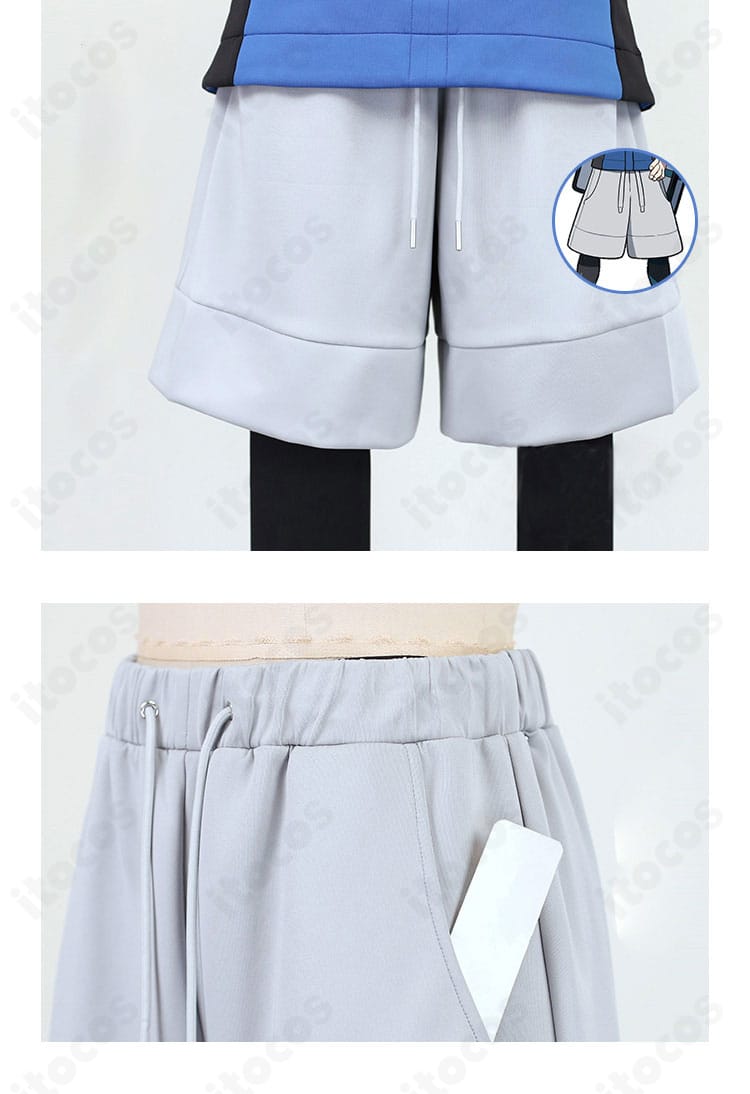 キョウヘイ衣装の半ズボンとレギンスの装飾細部。質感のコントラストと再現度が際立つディテール。