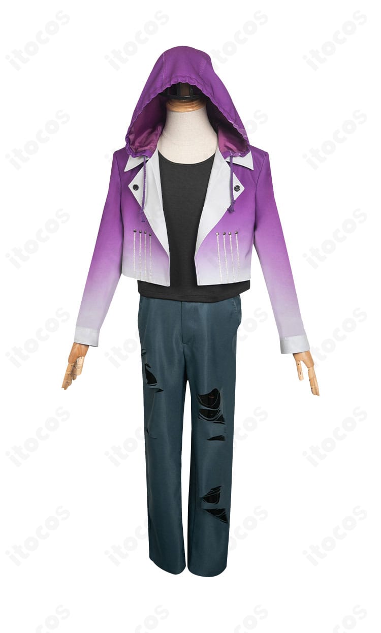 にじさんじ 葛葉 VVSコスプレ衣装 正面全体。コート・タンクトップ・パンツのレイヤー構成で高い再現度を表現（ITOCOS）