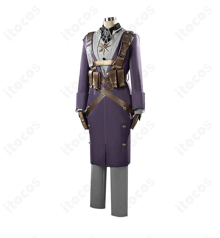 無期迷途 マチルダ 灰色礼服コスプレ衣装の側面。コートのラインと装飾ディテールを確認