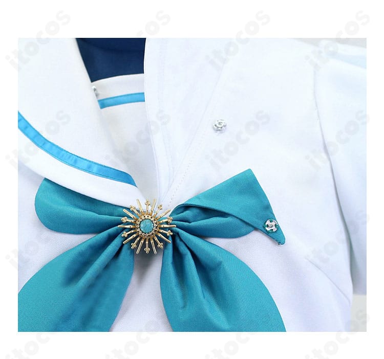 セーラー襟のリボン装飾を接写。形が決まりやすい仕様でディテール再現を強調する画像。