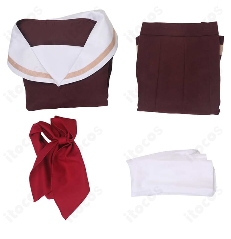 黄前久美子コスプレ セット内容一式。トップス・スカート・リボン・靴下の4点セット全体画像。