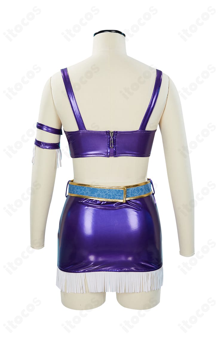 ニコ・ロビン衣装の紫色内搭背面。背面のラインと縫製の整いを確認できるカット