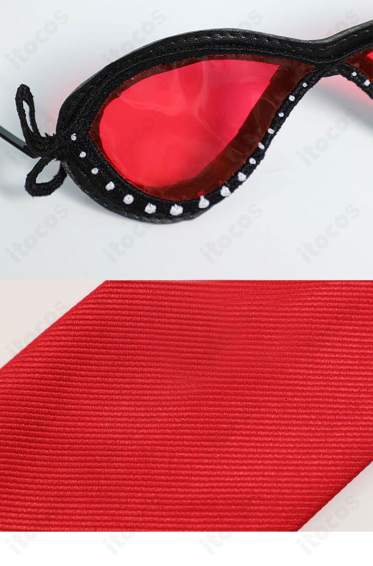 ネクタイと眼鏡のディテール。小物の質感でキャラクターらしさを強化。