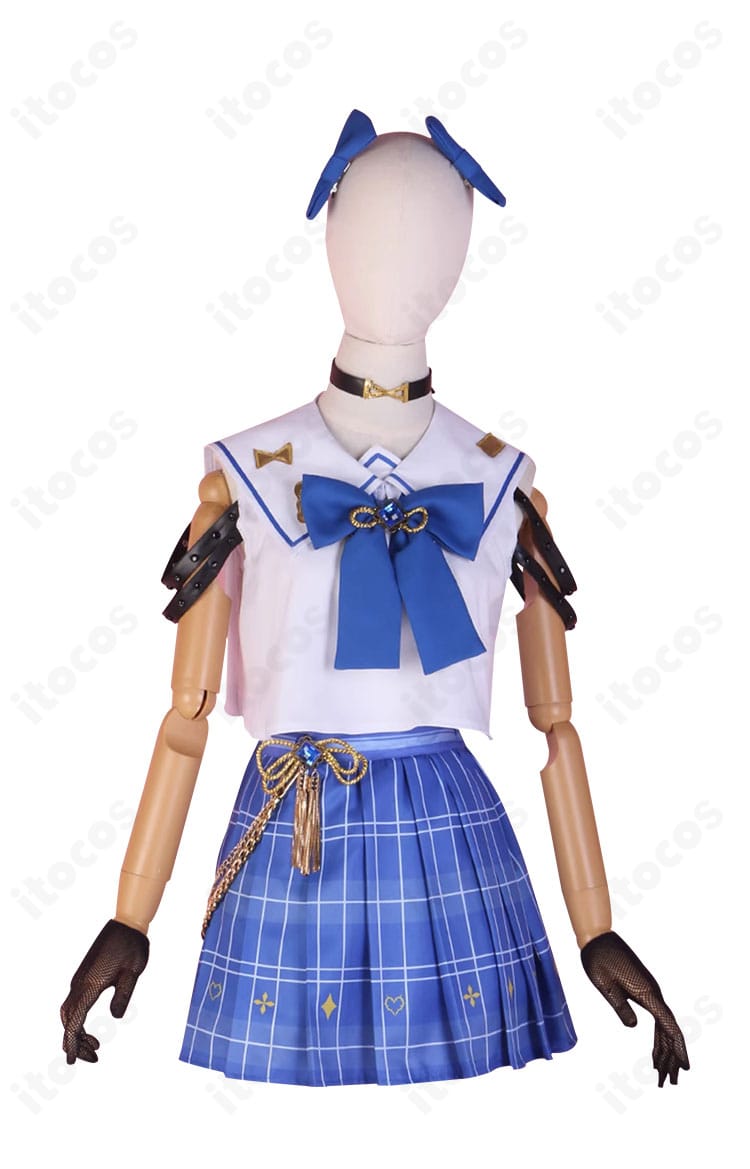 アイク・イーヴランドのLuxiemデビュー衣装コスプレ一式の正面全身。配色と装飾を高再現したITOCOS製コスチューム。