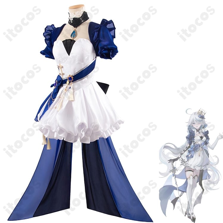 原神 フリーナ 水色アリス同人衣装 高再現で軽やか、撮影映え＆イベント快適 - 2枚目の画像