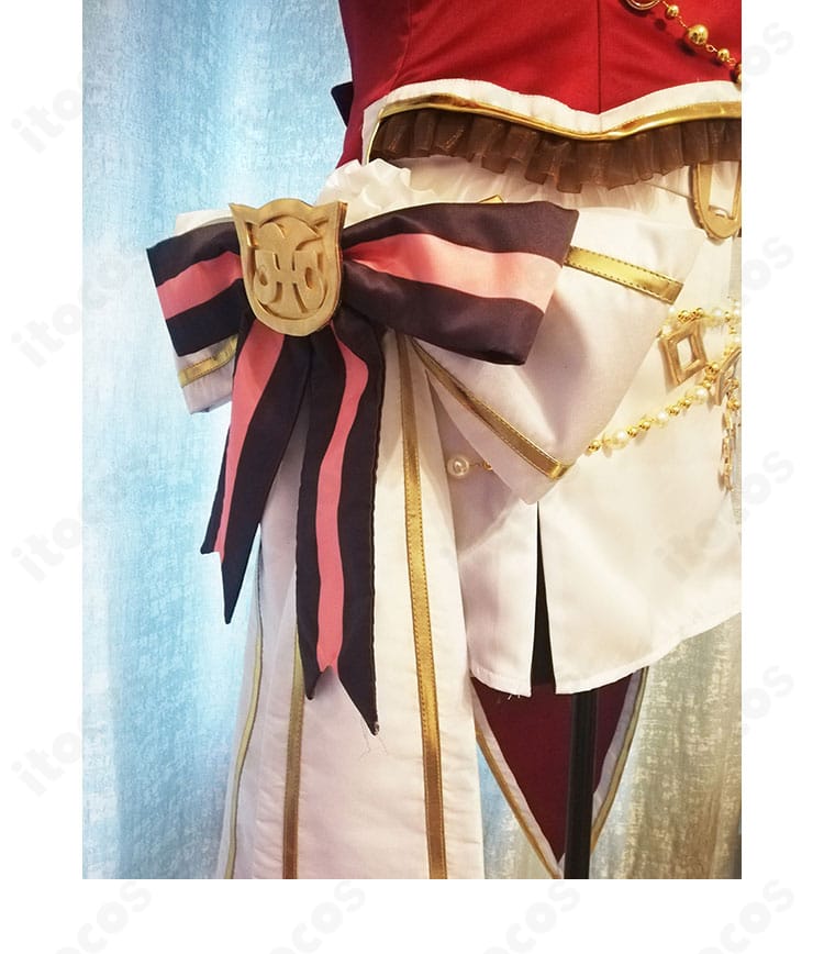 姫川友紀 コスプレ衣装 スカート背面の蝶結び。立体感のあるリボン装飾で華やかさを強調した詳細写真