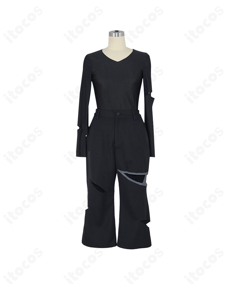 グラジオ衣装の黒色インナー部分の近接。生地の質感と縫製のステッチが分かるテクスチャアップ