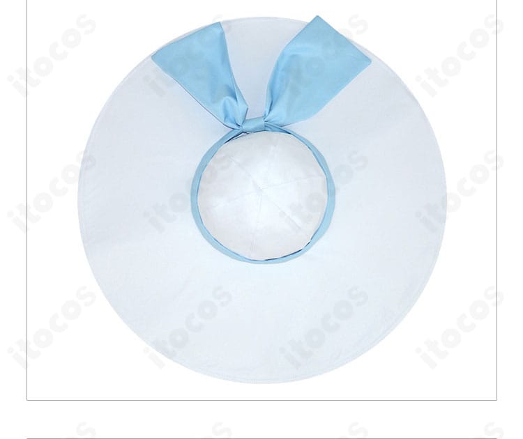 リーリエ衣装の帽子詳細。額周りのフィット感とブリムの反りが美しく整う設計。