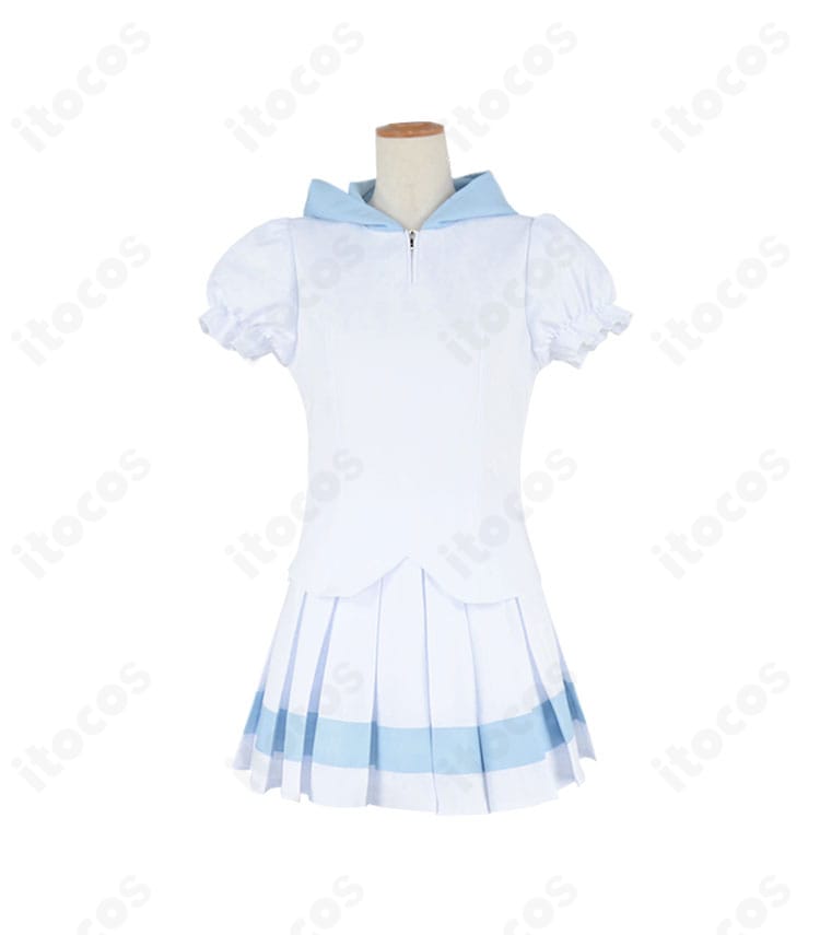 ポケットモンスターUSUM リーリエ衣装 全体ディテール。トップス・スカート・スカーフの3点セットの質感。