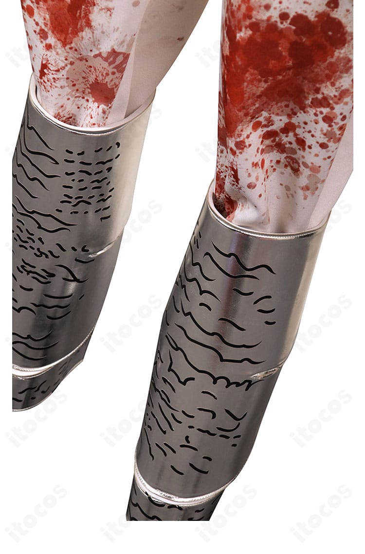 シンクレア衣装の脚部装飾。足鎧とボトムの質感差が映えるディテールショット