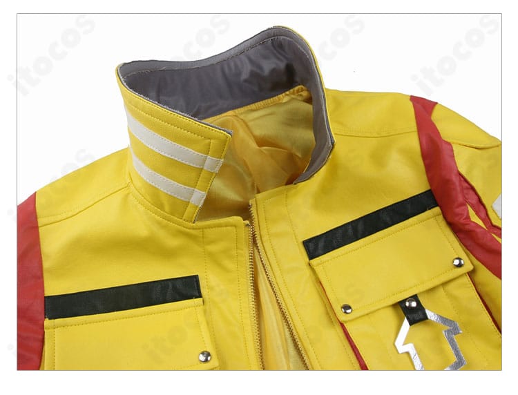 シドニー・オールム衣装の襟元ディテール。FF15特有の配色とパイピングを強調。