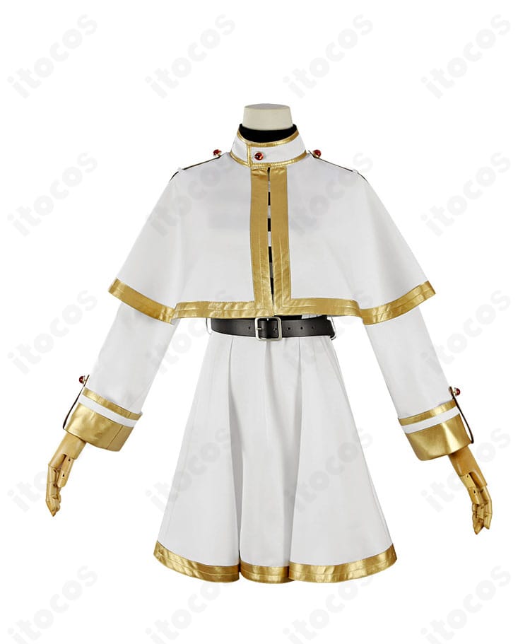 フリーレン 子供用コスプレ 正面全身。ワンピースとマント、エルフ耳まで高再現のキッズサイズ衣装セット。