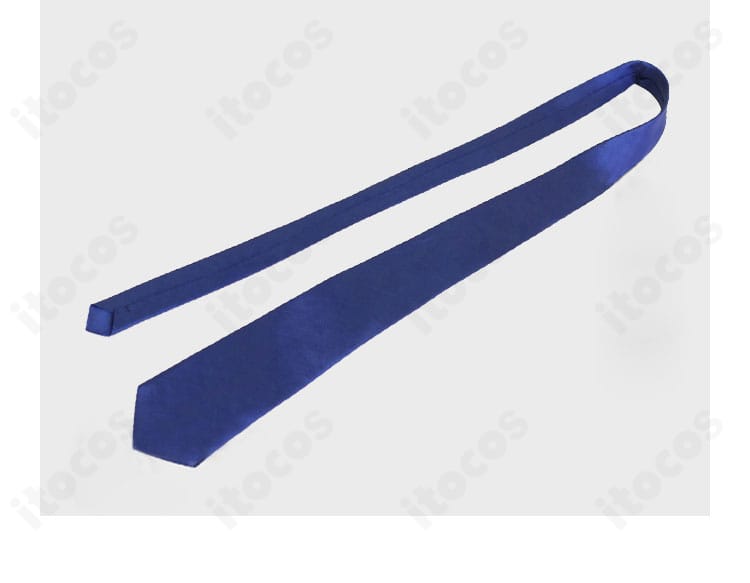 ノボリ コスプレ ネクタイの近接。赤ネクタイの結び目と質感が分かるアップ。