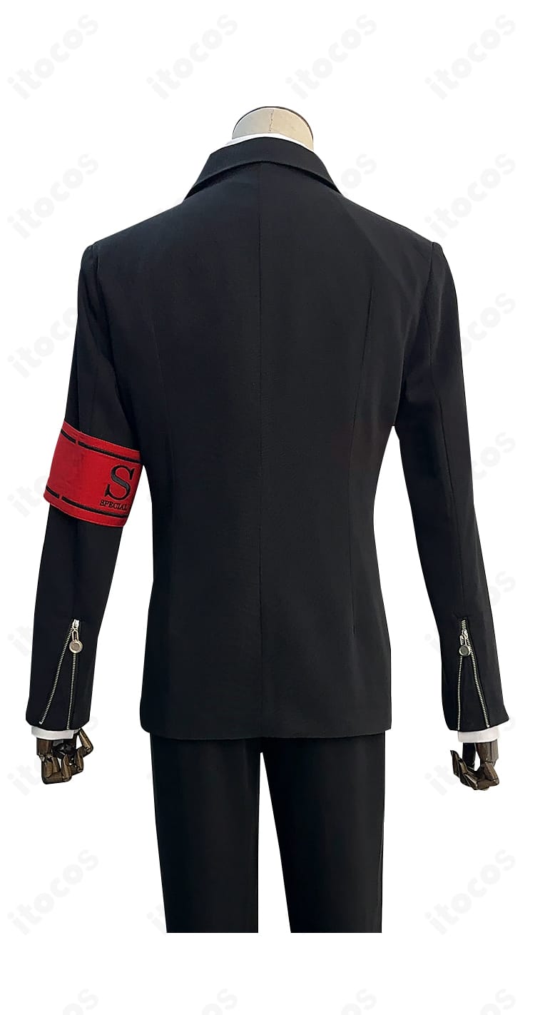 結城 理 コスプレ衣装のサイズガイド図。XS〜XXLの各部位寸法の目安を示す参考イメージ。