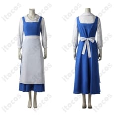 美女と野獣・ベル 町娘（青のドレス）高再現コスプレ衣装一式｜撮影会・イベントに最適 - 1枚目の画像（サムネイル）