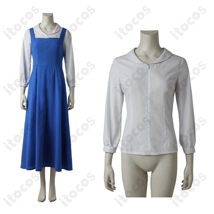 美女と野獣・ベル 町娘（青のドレス）高再現コスプレ衣装一式｜撮影会・イベントに最適 - 3枚目の画像