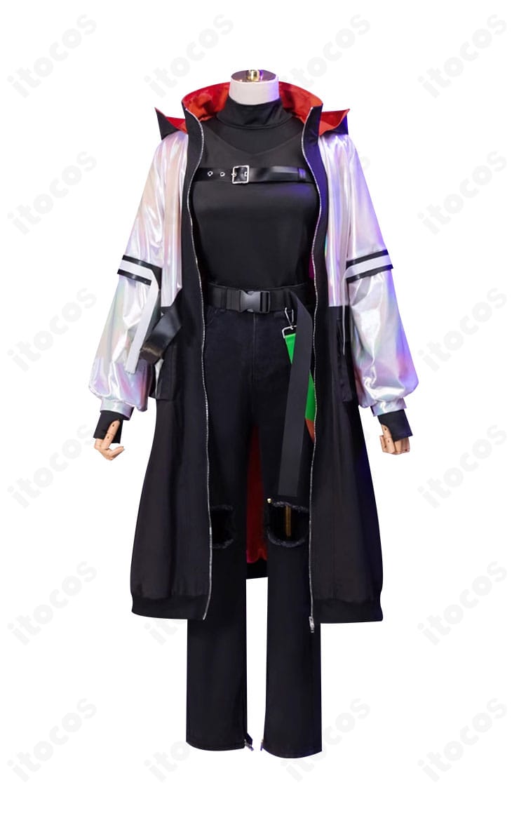 天馬司 サイバーパンクデッドボーイ 衣装の正面ディテール（襟元・前合わせ）