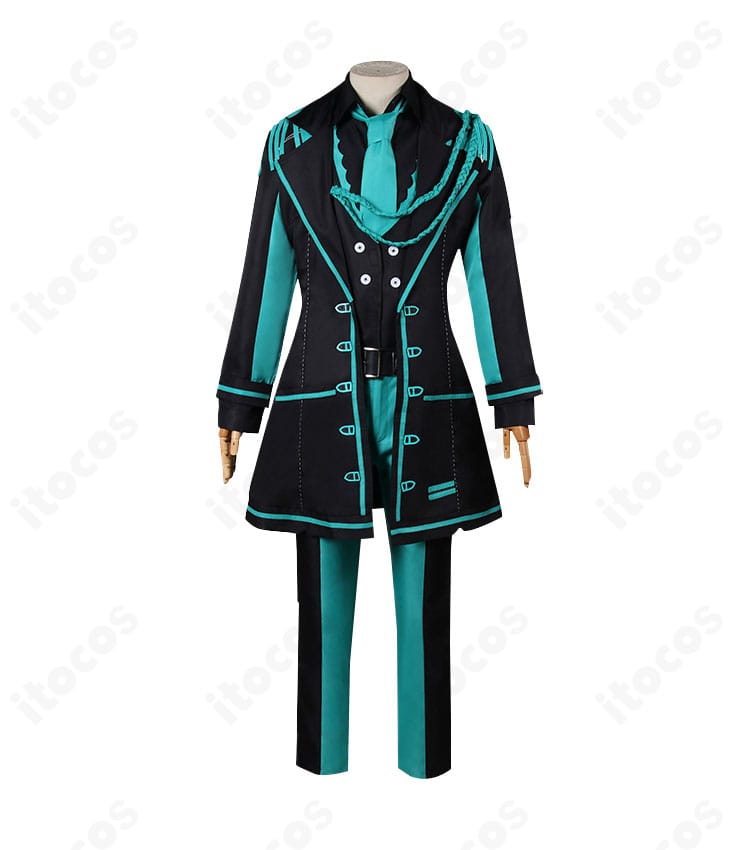 Limbus Company イシュメール「盲目」衣装の正面全身。ロングコートと胸元装飾、配色を忠実に表現。