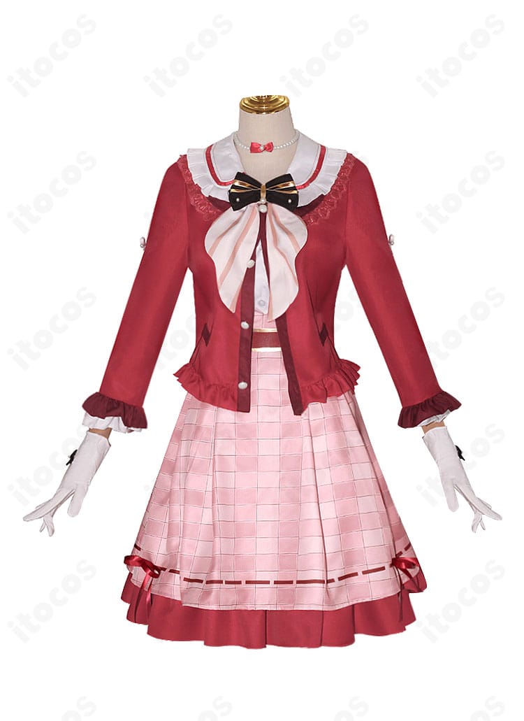 原神 珊瑚宮心海 スシローコラボ衣装の正面全体。透け感素材と刺繍風ディテールで上品に再現。