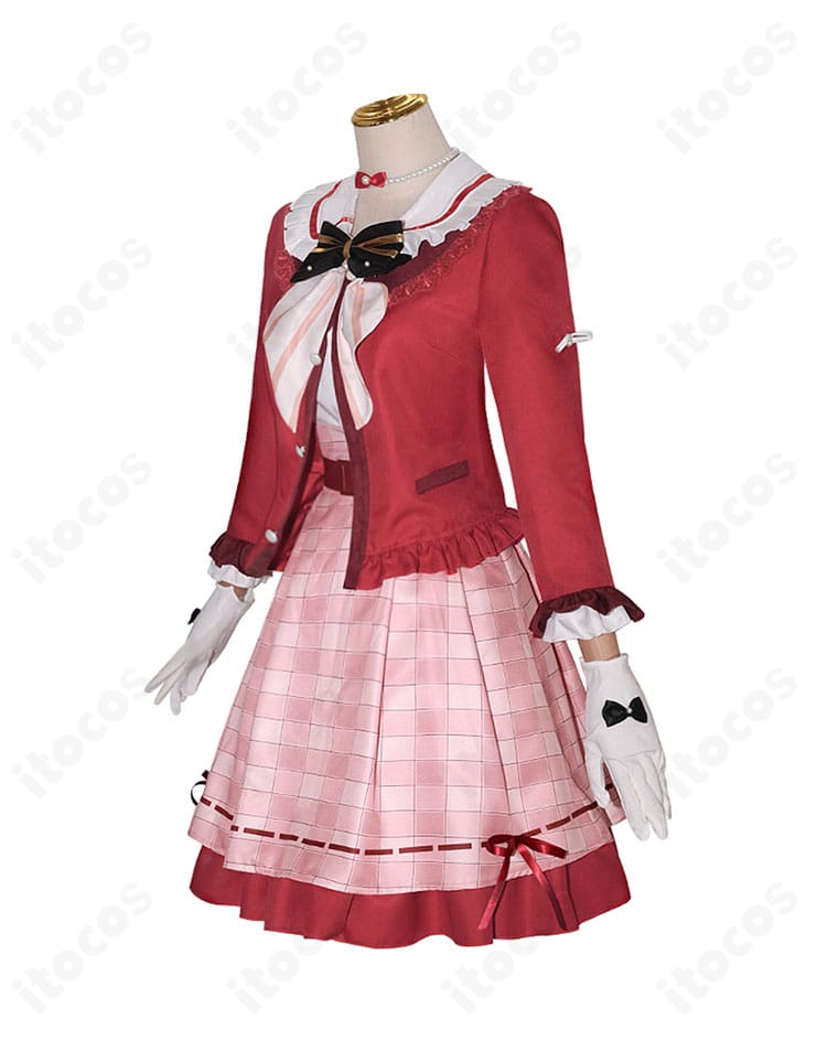 原神 珊瑚宮心海 スシローコラボ衣装の側面。レイヤーの落ち感と縫製ラインが分かる角度。