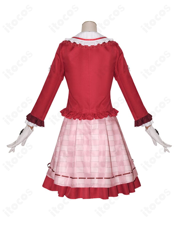 原神 珊瑚宮心海 スシローコラボ衣装の背面。ケープ風コートとベルトの配置を確認できる。