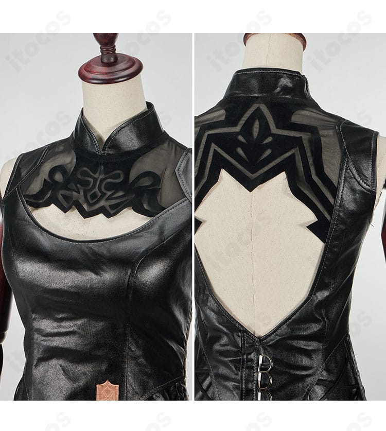 ヨルハ五一式軍装:術 上衣の正面・背面ディテール。パイピングや刺繍風意匠を丁寧に再現。