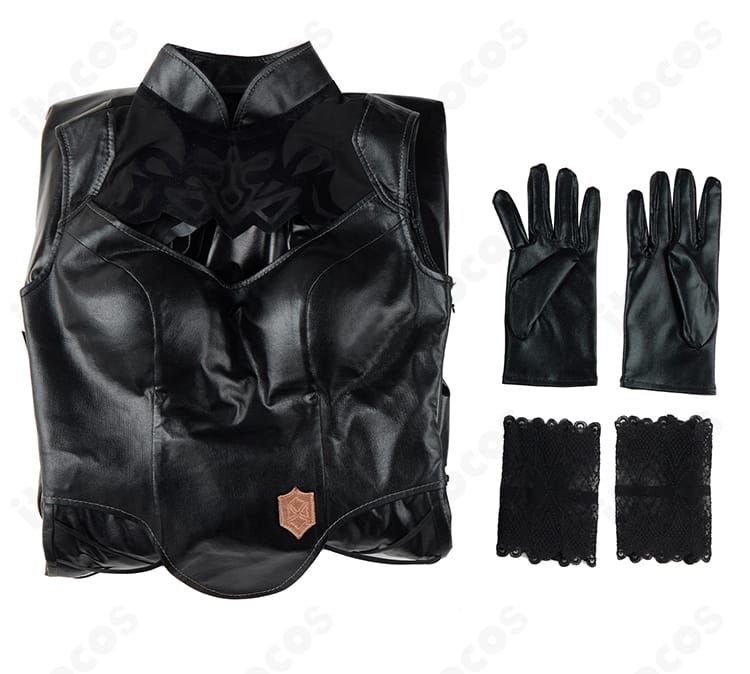 FF14 ヨルハ五一式軍装:術 コスプレ衣装セット内容。ワンピース・手袋・手首飾りの3点が揃う。