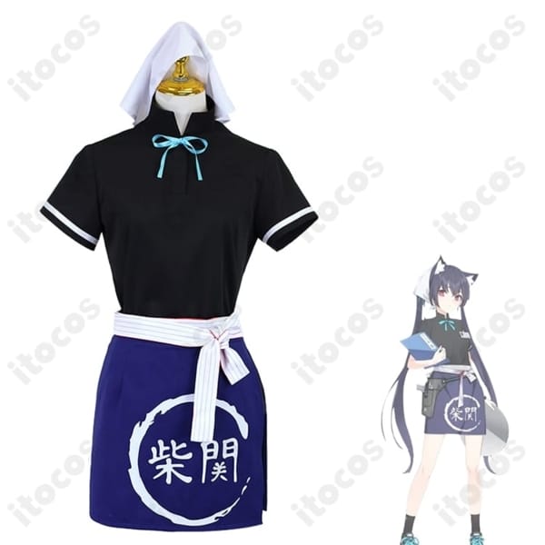 黒見セリカ 柴関ラーメン制服コスプレ 高再現で動きやすい和風デザイン、撮影会にも最適