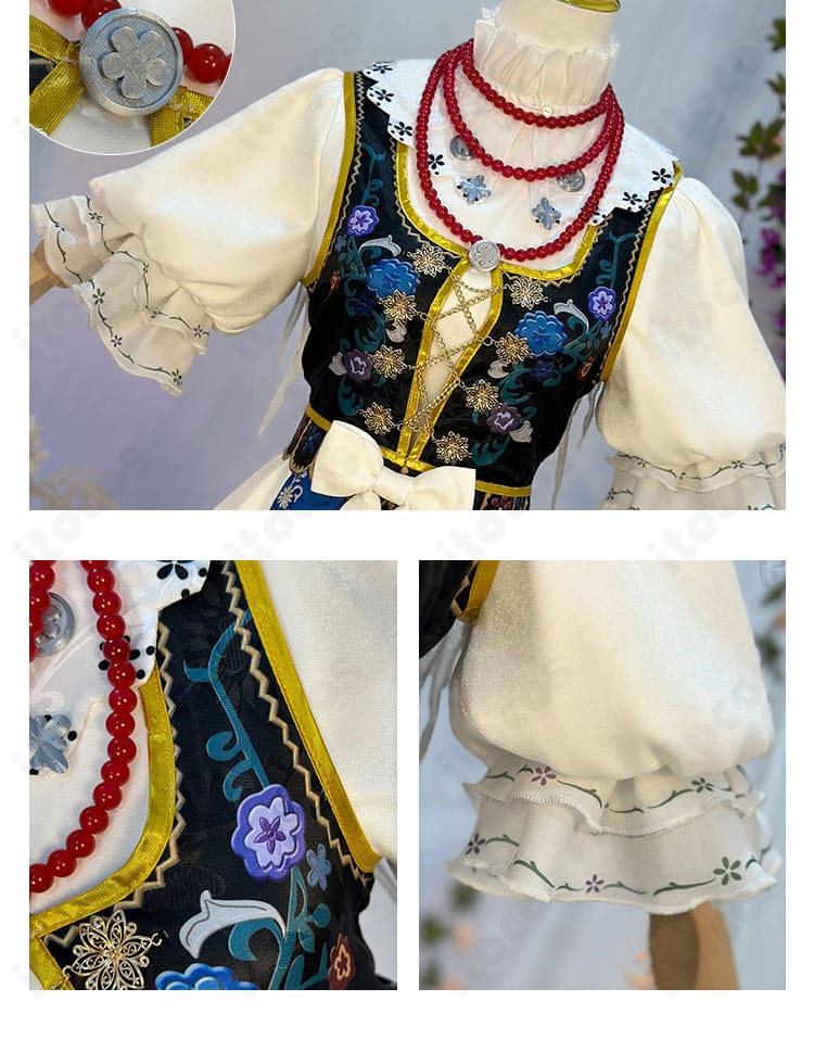 上衣と袖口の装飾ディテール。トリム・ボタン配置・縫製の精度を示す画像