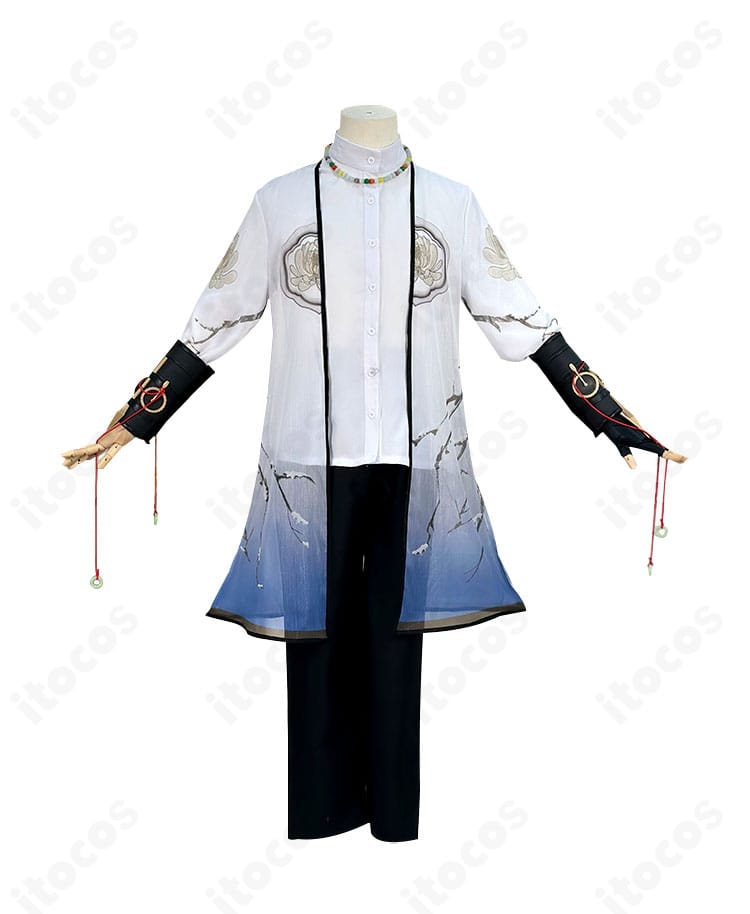 第五人格 患者（エミール）コスプレ衣装の正面全体。コートとコルセットベルトを含むセット内容でキャラクターを忠実に再現。