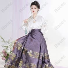 ITOCOS 漢服 馬面裙 コスプレ 2点セット｜快適な着心地と美しい刺繍で撮影映え - 6枚目の画像（サムネイル）