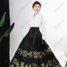 ITOCOS 漢服 馬面裙 コスプレ 2点セット｜快適な着心地と美しい刺繍で撮影映え - 3枚目の画像（サムネイル）