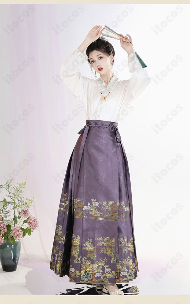 動きを伴うポーズでスカートの揺れを表現。可動域の確保と軽やかな広がりを示す画像。