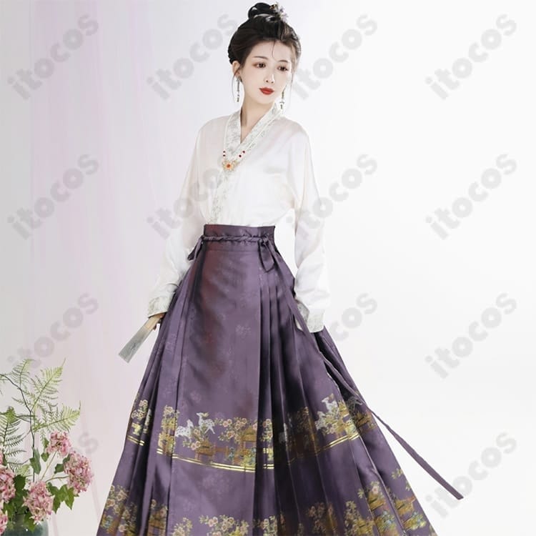 ITOCOS 漢服 馬面裙 コスプレ 2点セット｜快適な着心地と美しい刺繍で撮影映え - 5枚目の画像