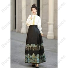 漢服 馬面裙コスプレ衣装｜立襟トップス2点セットで上品な再現度と撮影映えを両立 - 4枚目の画像（サムネイル）