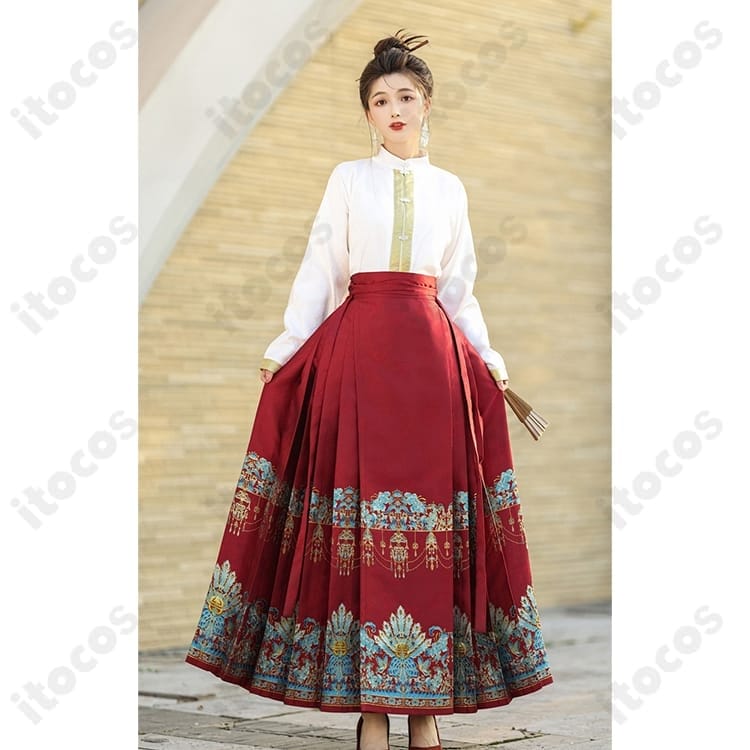 漢服 馬面裙コスプレ衣装｜立襟トップス2点セットで上品な再現度と撮影映えを両立 - 3枚目の画像