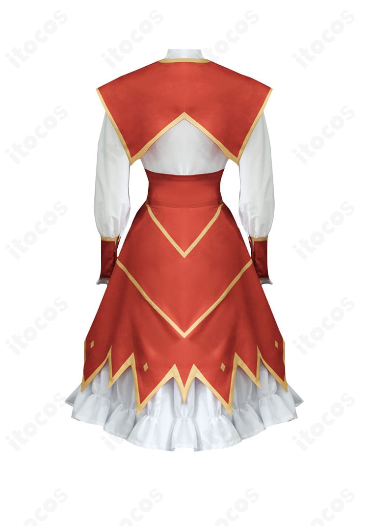 ユミエラ・ドルクネス コスプレの背面。ショールの落ち感と背中の装飾配置が分かる後ろ姿。