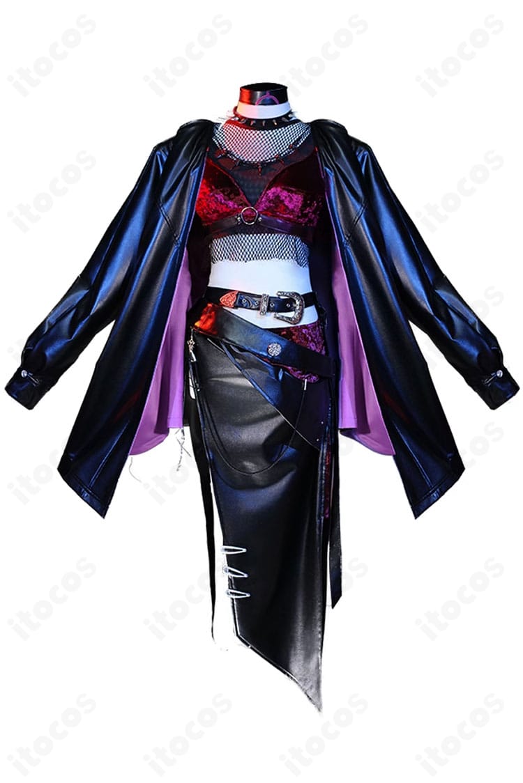 アザミ コスプレ衣装の正面全体図。パス・トゥ・ノーウェア（無期迷途）公式デザインを意識したコートとインナーのレイヤードがわかる写真