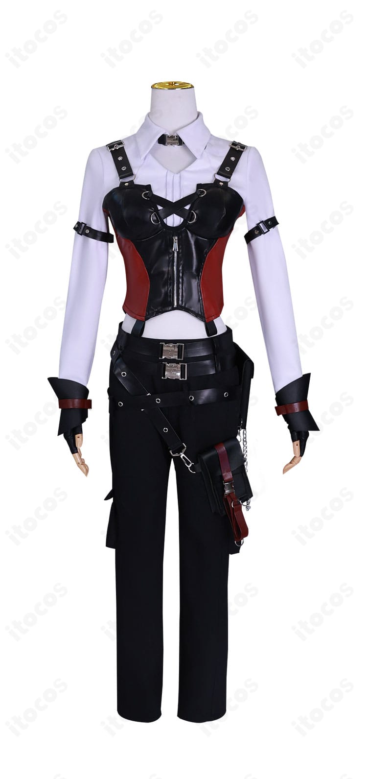 恋と深空 主人公の戦闘服コスプレ衣装・正面全身。高再現の配色と装飾がわかるフルショット