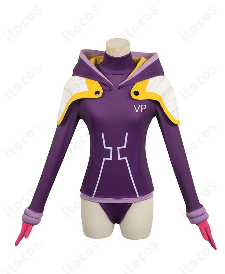 ONE PIECE ジュエリー・ボニー エッグヘッド編コスプレ衣装の正面全体。配色とパネルラインが分かる高再現デザイン。