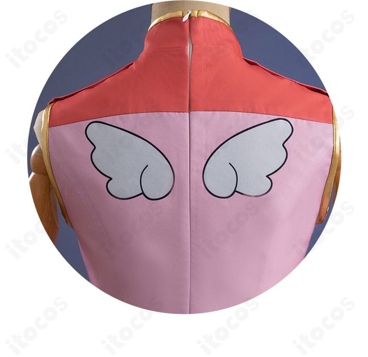 木之本桜 コスプレ衣装の背面装飾アップ。背中のモチーフと配色バランスが劇場版デザインを表現