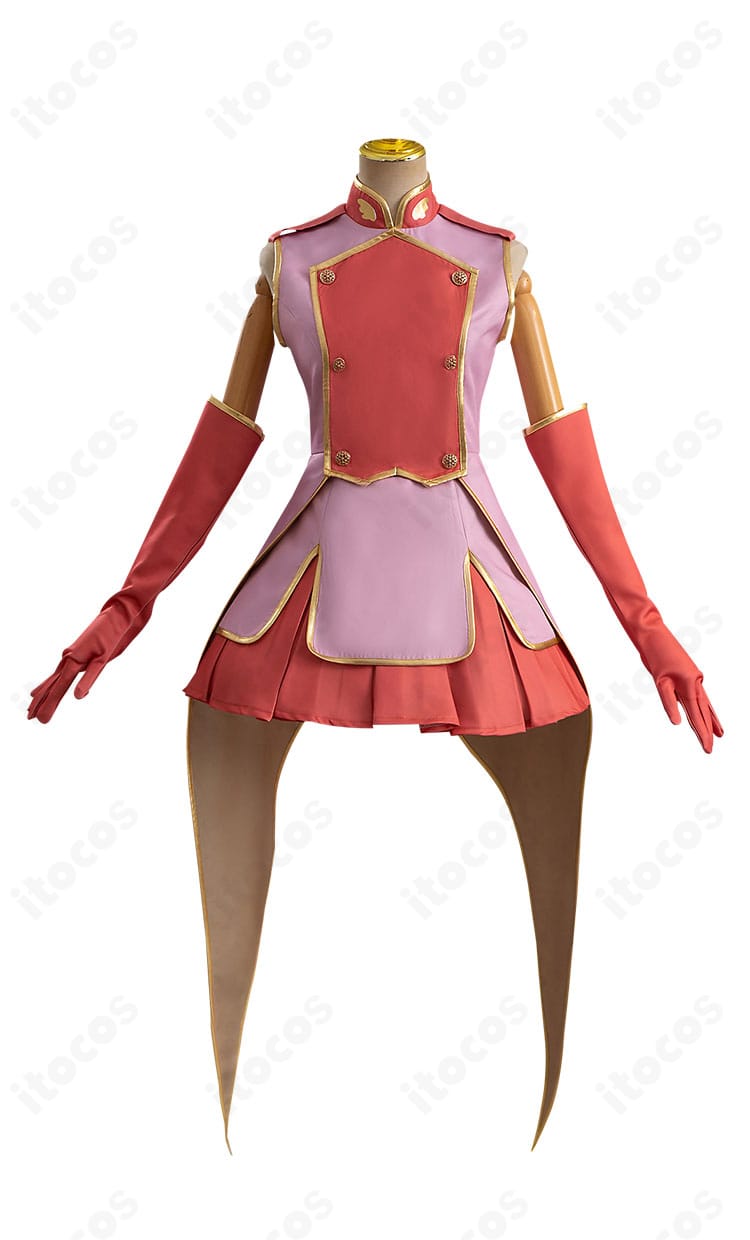 劇場版カードキャプターさくら 木之本桜『封印されたカード』コスプレ衣装の正面全体像。高再現シルエットと華やかな装飾が分かる画像