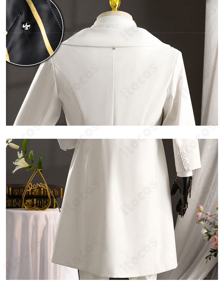 背面装飾の詳細。肩鎧の質感とマント端の仕上げを見せるディテールカット