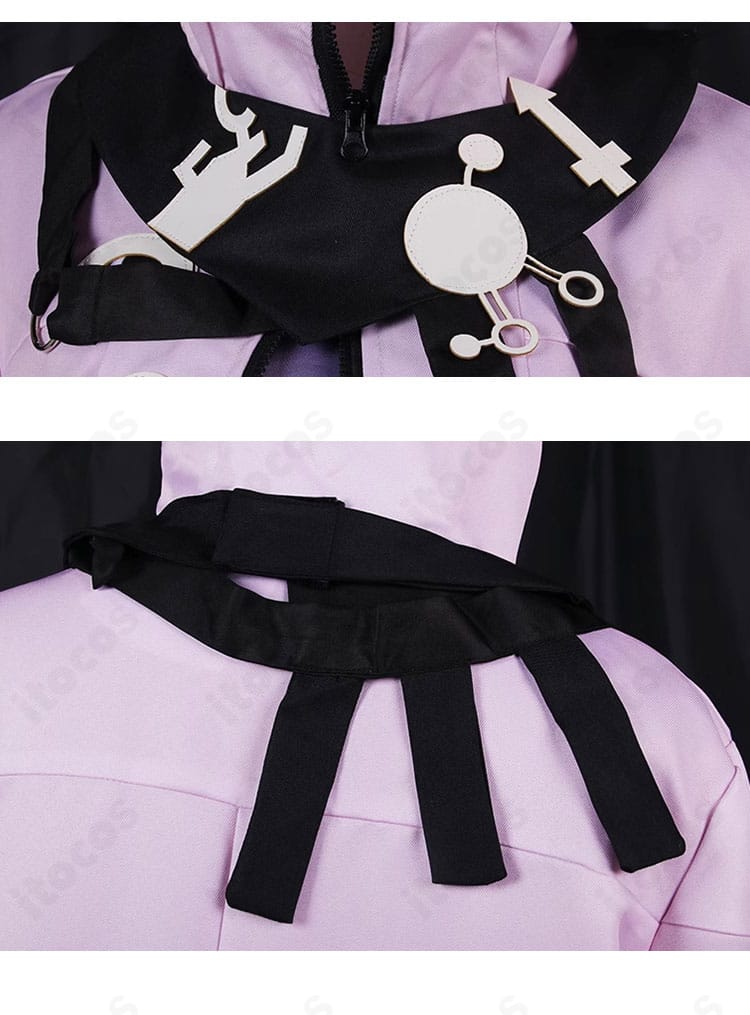 キララ衣装の襟元とアクセサリー詳細。ネック周りの意匠でキャラクター性を強調