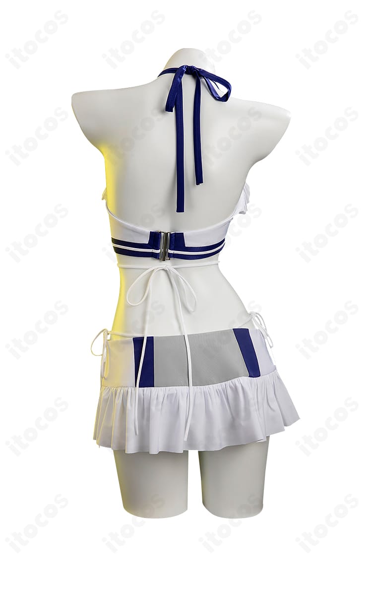 ティファ・ロックハート シャインフリッパー水着 背面全体。背中の開きとリボン結びのレイアウトを確認できる