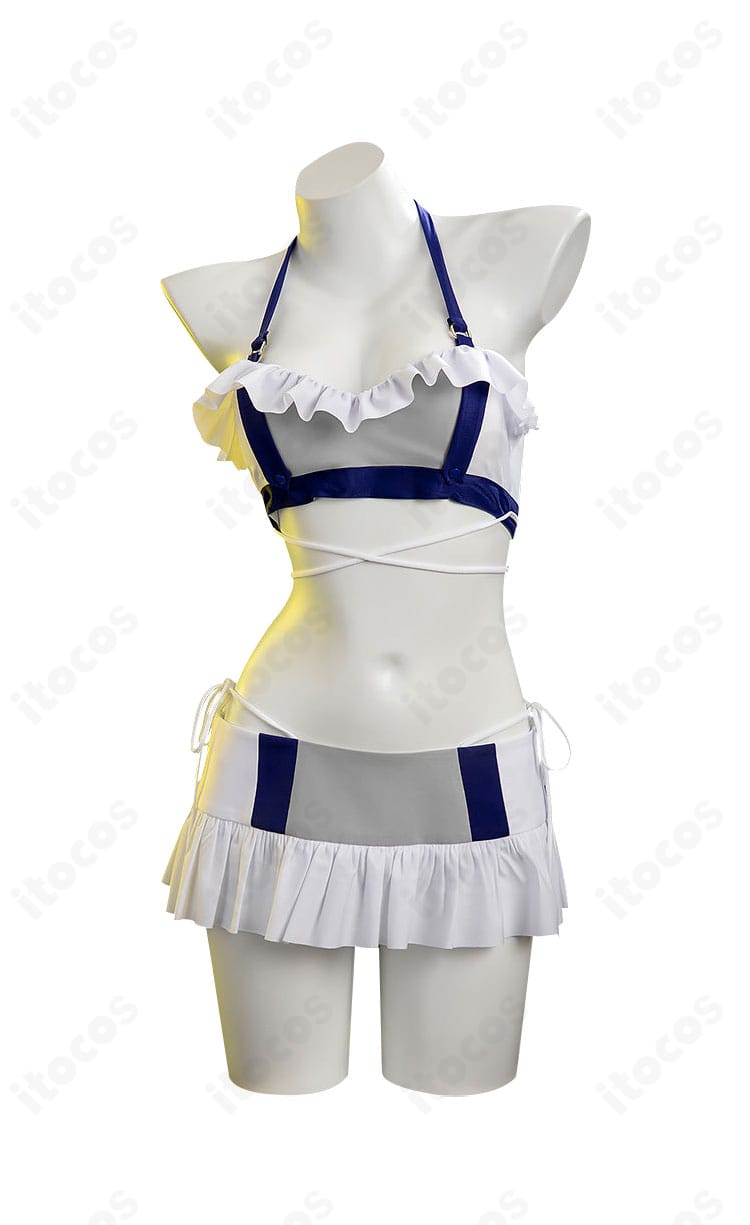 ファイナルファンタジーVII ティファ・ロックハート シャインフリッパー水着コスプレ 正面全体。配色とシルエットの再現が分かる全身像