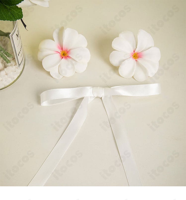 ティファ・ロックハート シャインフリッパー水着 アクセサリー詳細。髪飾りと手首飾りのセット構成